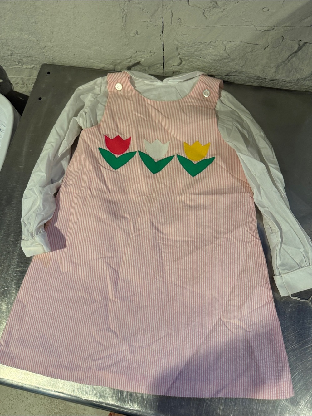 Cute Pink Tulip Pinafore Dress for Kids